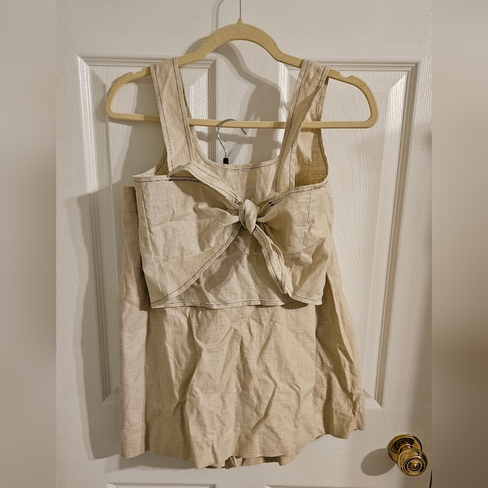 Linen set - crop top and long skort